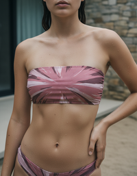 Dusty Rose Tsuru Bandeau Bikini Top