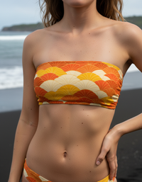 Citrus Orange Kairo Bandeau Bikini Top