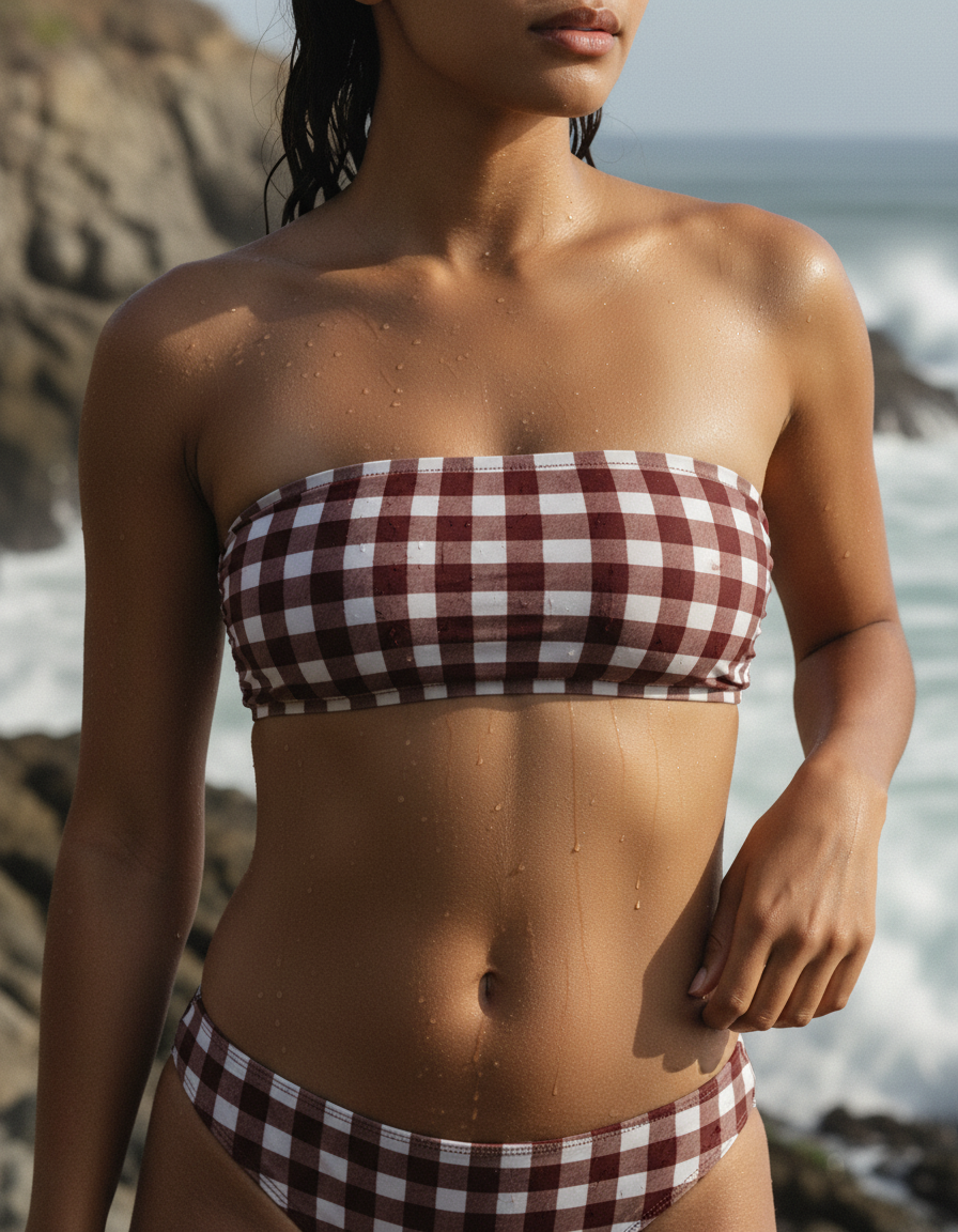 Bikini Top in Millennial Pink Meadow