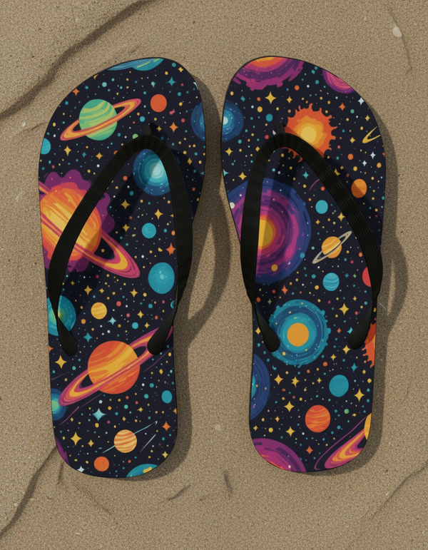 Celestial Dream Galaxy Flip Flops