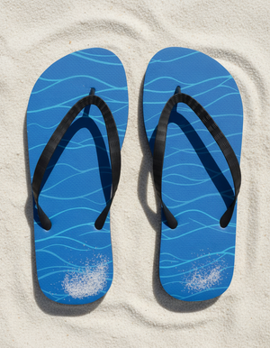 Aqua flip flops