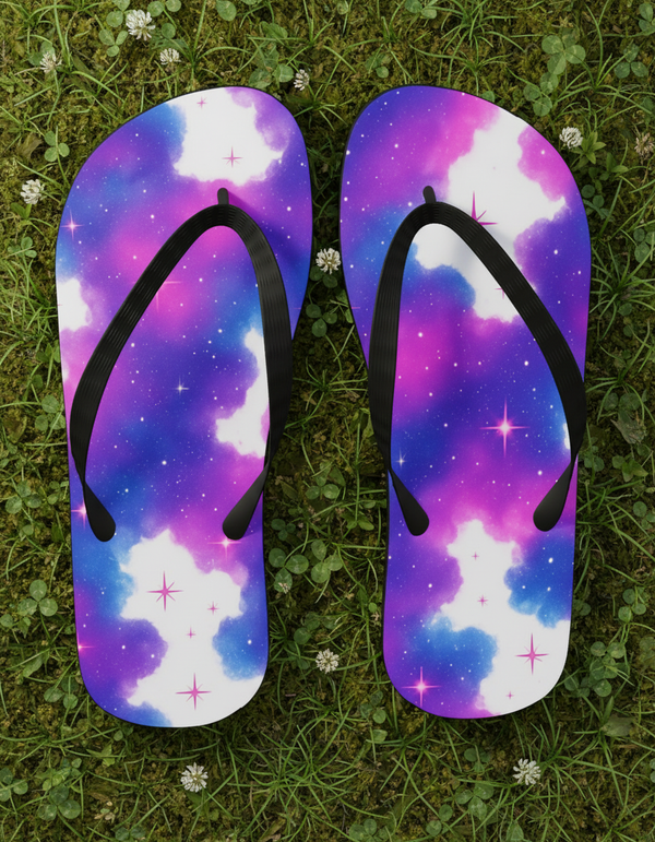 Celestial Drift Nebula Flip Flops