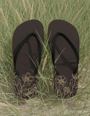 Ink Botanica flip-flops