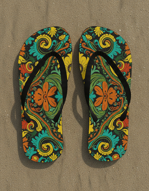 Tapestry flip flops
