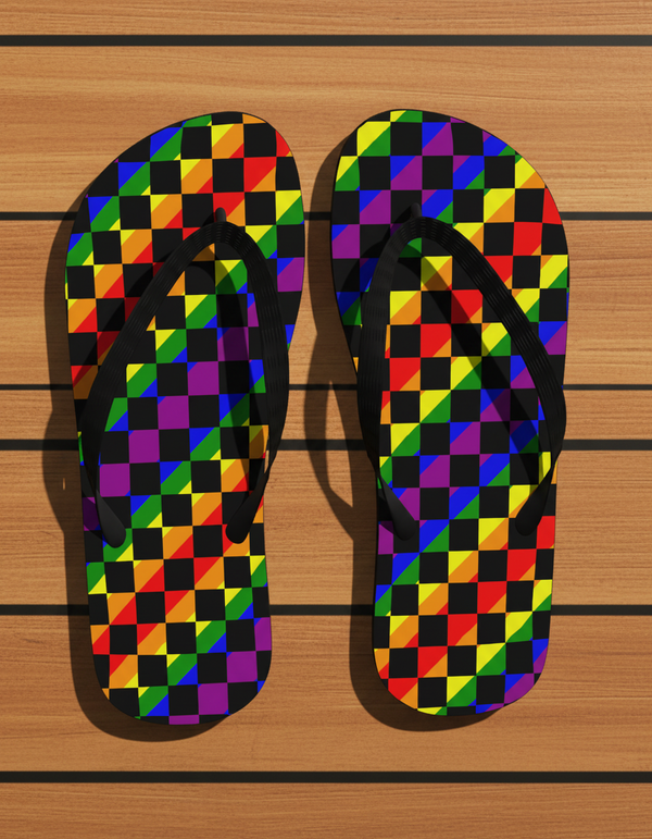 Vibrant Prism Flip Flops