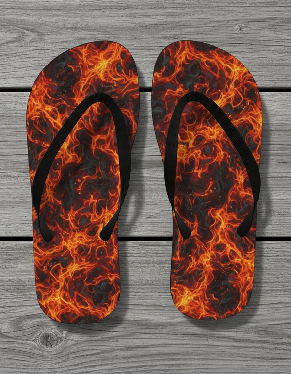Fiery Aura Blaze Flip Flops