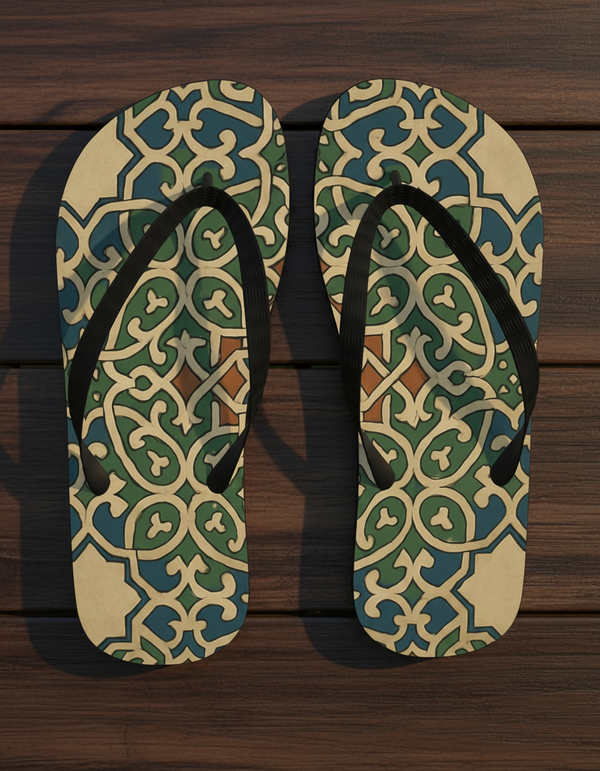 Colorful Mosaic Zahara Flip Flops