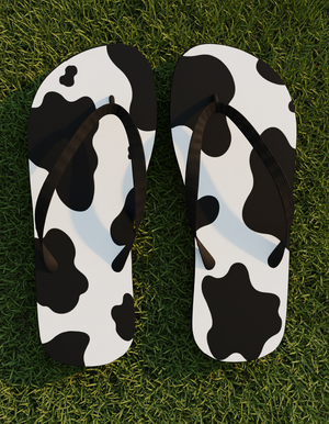 Cow Print flip-flops