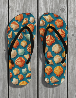 Coral flip flops