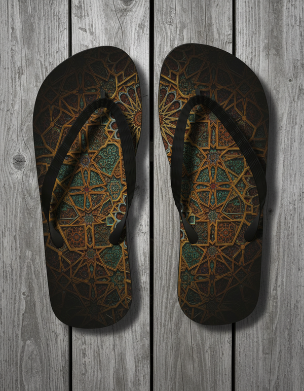 Moroccan Mosaic Zellij Flip Flops