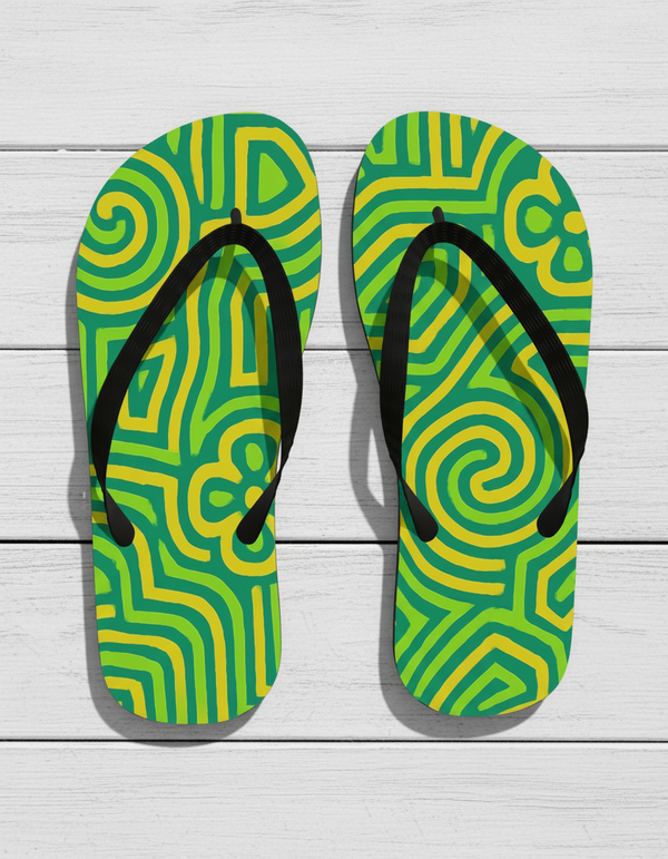 Tropical Vibes Zesty Flip Flops