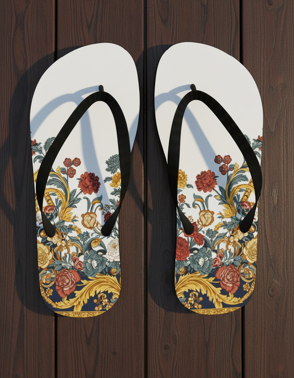 Silk Bloom flip flops