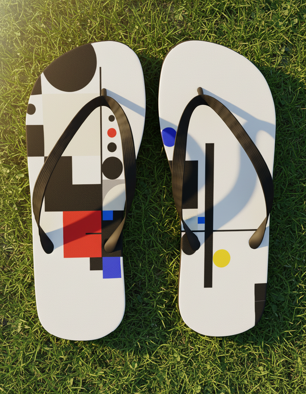 Suprematist Geometry flip flops