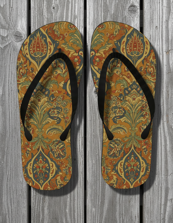 Ottoman Floral flip flops