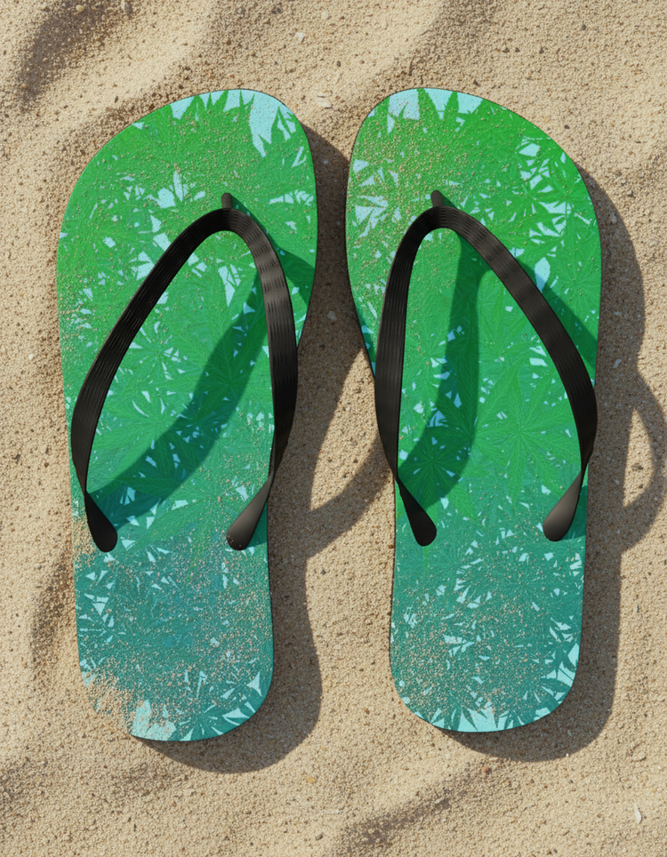 Snowy Wave Flip Flops