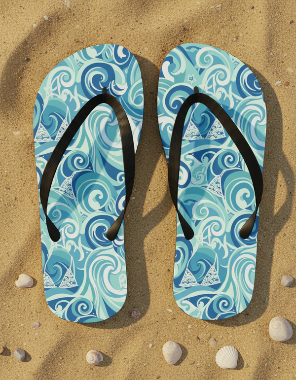 Surging Wave Tide Flip Flops