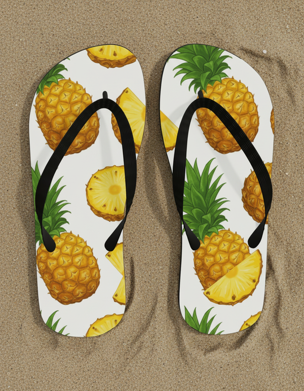 Pineapple flip flops