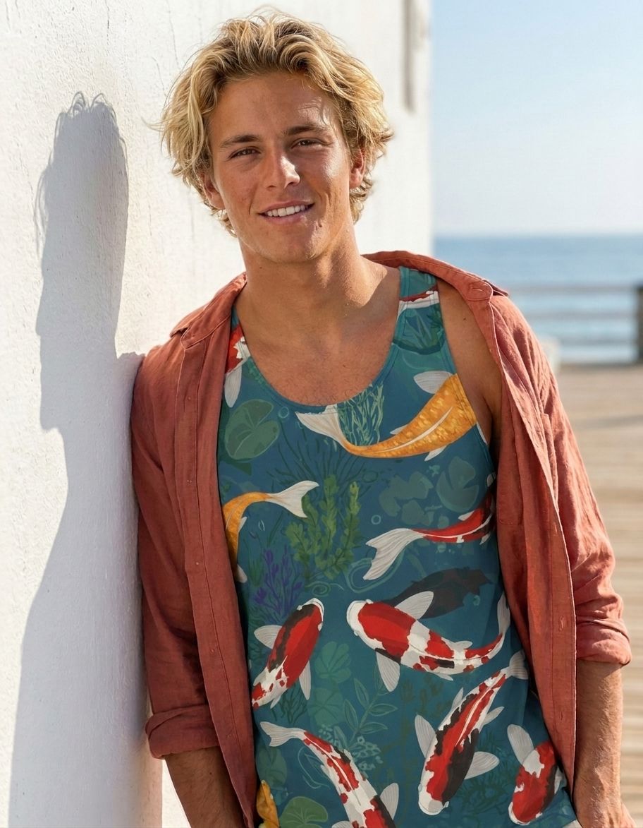Ripple Tank Top Men's Tank Top — Lolekai