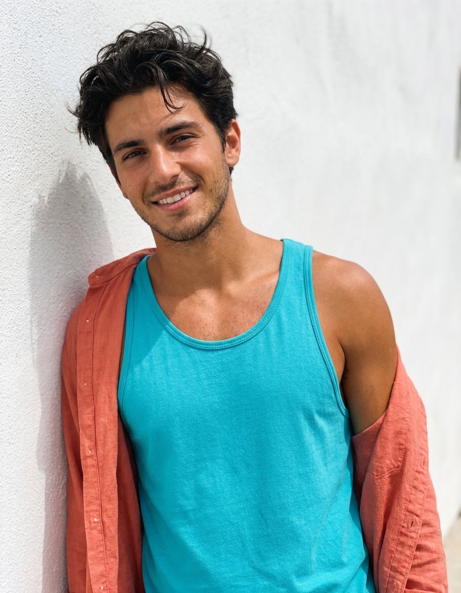 Tank top in Caribbean Blue