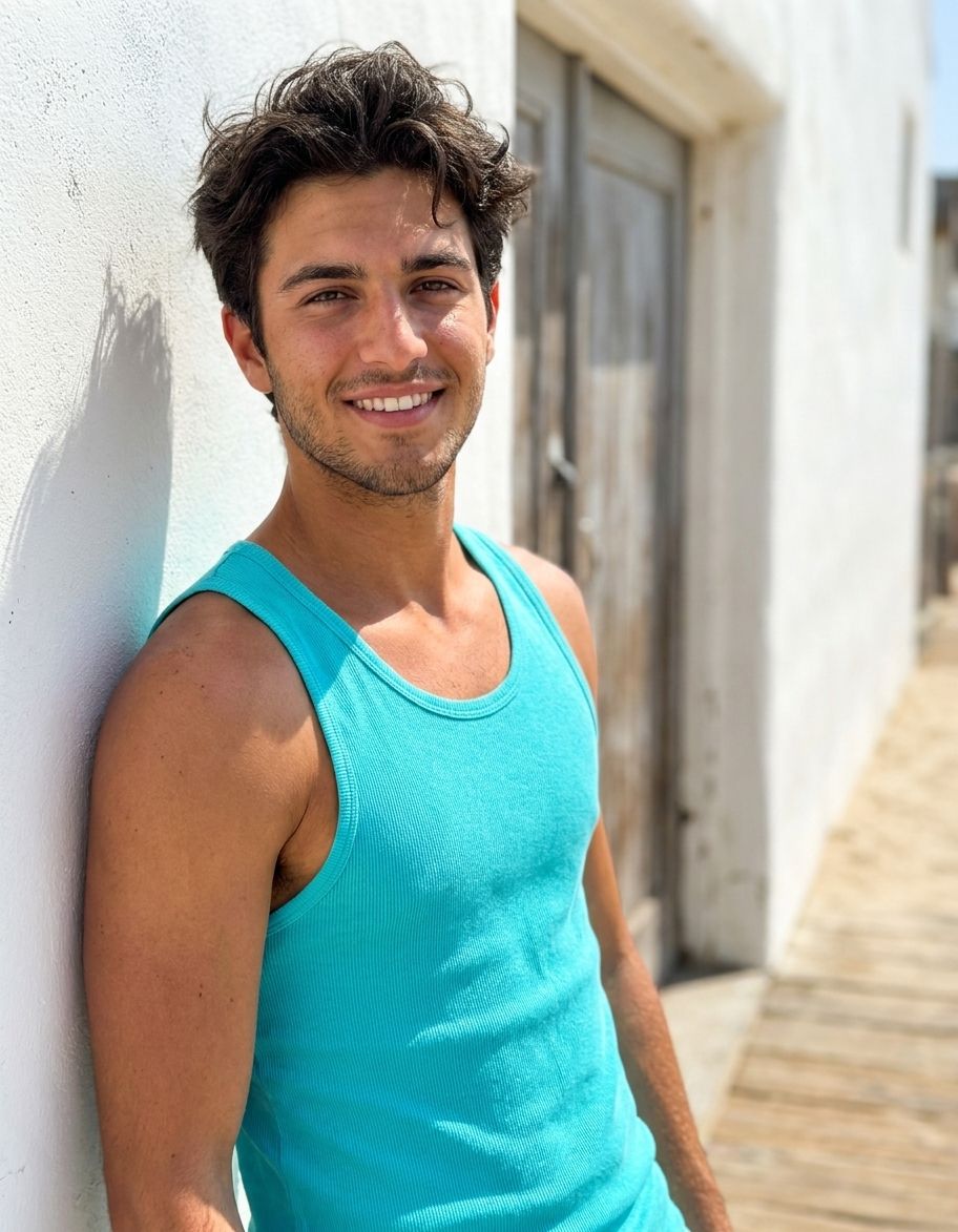 Neon Aqua Tank Top Men's Tank Top — Lolekai