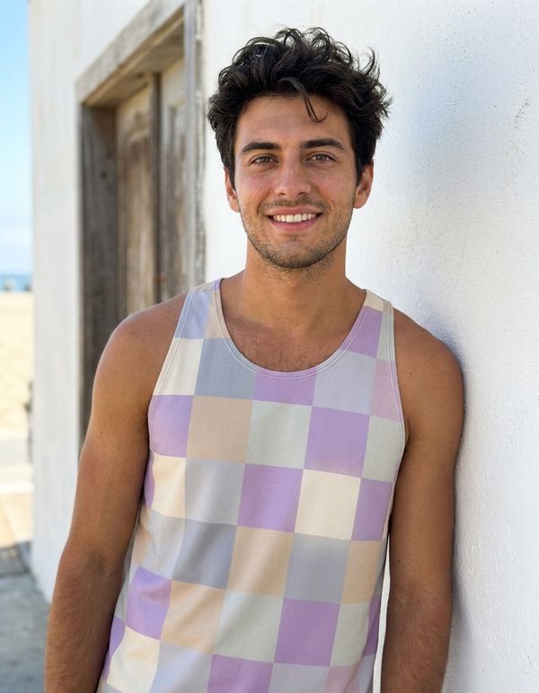 Men's Checkerboard Tank Top