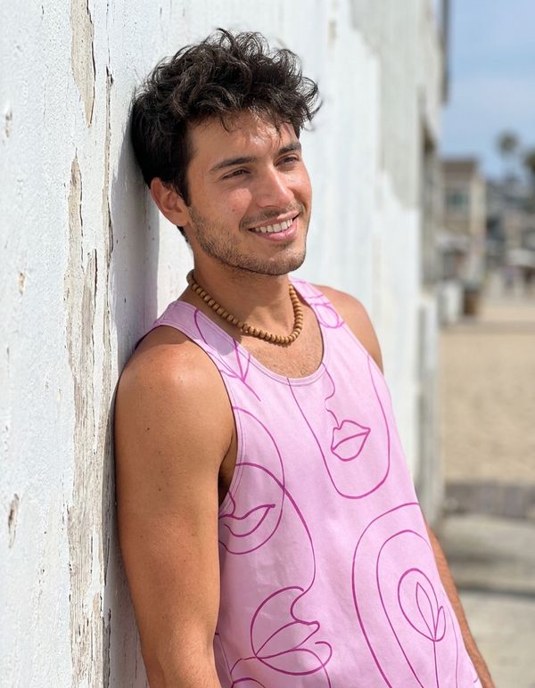 Men's Minimalist Line Art Tank Top