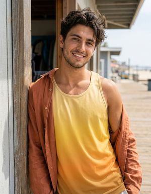 Men's Yellow Celestia tank tops