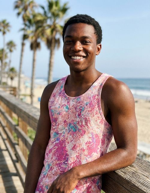 Men's Millennial Pink Glint men's tank tops