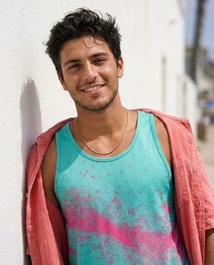 Men's Turquoise Hot Pink Pixelate men's tank tops