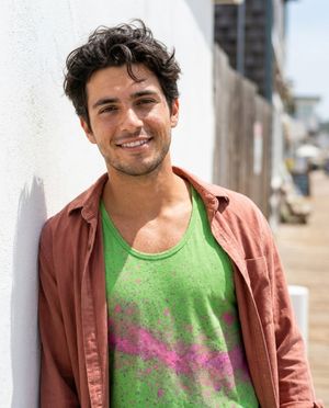 Men's Green Magenta Pixelate men's tank tops
