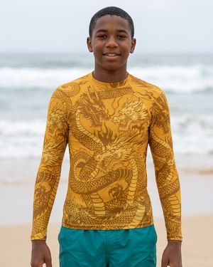 Boys Lemon Yellow Ember boys youth rashguards