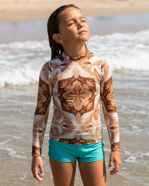 Girls Coffee Bean Prism girls rashguards