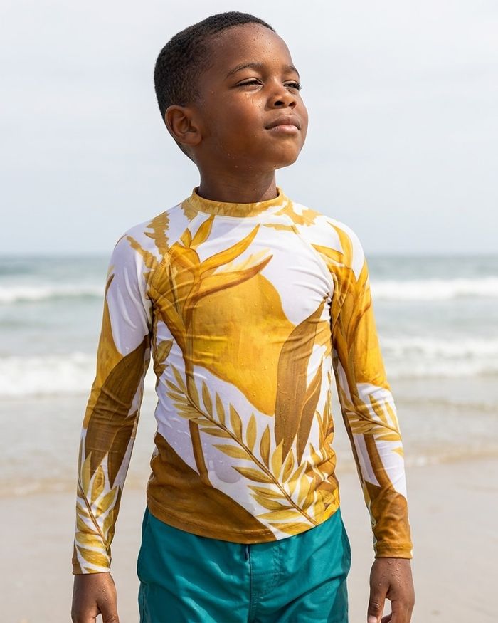 Rashguard — Boys Lemon Yellow Tropique