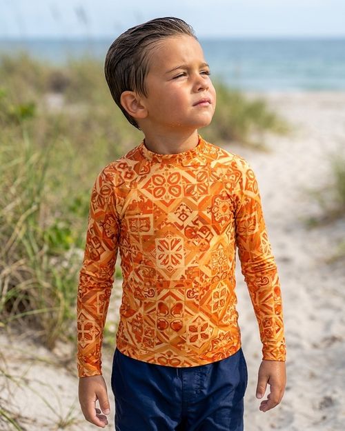 Boys Citrus Orange Helix boys rashguards