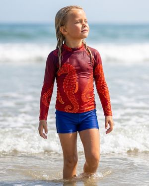Girls Fiery Red Abyss girls rashguards