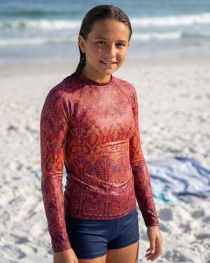 Girls Amaranth Siam girls youth rashguards