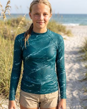 Girls Turquoise Eclipse girls youth rashguards