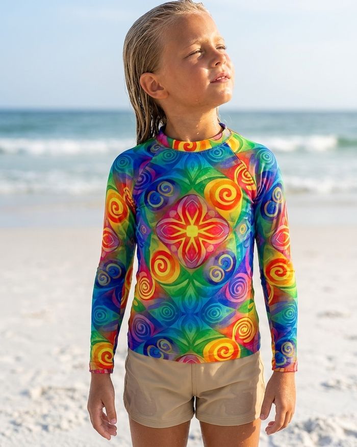 Rashguard — Girls Hot Pink Prism