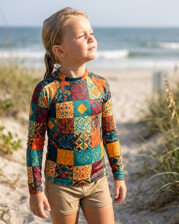 Rashguard — Girls Transformative Teal Pulse