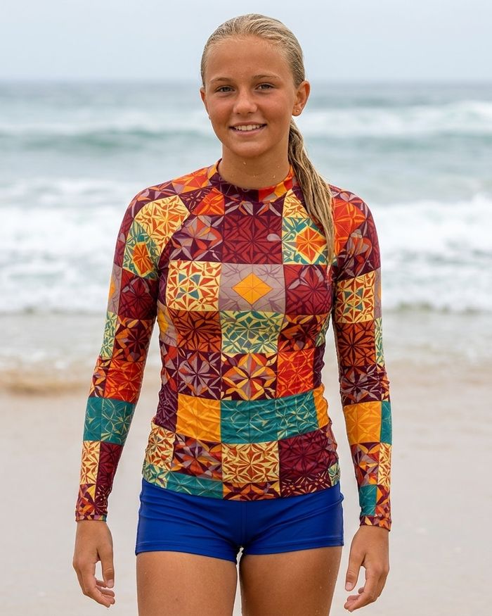 Rashguard — Girls Fiery Red Pulse