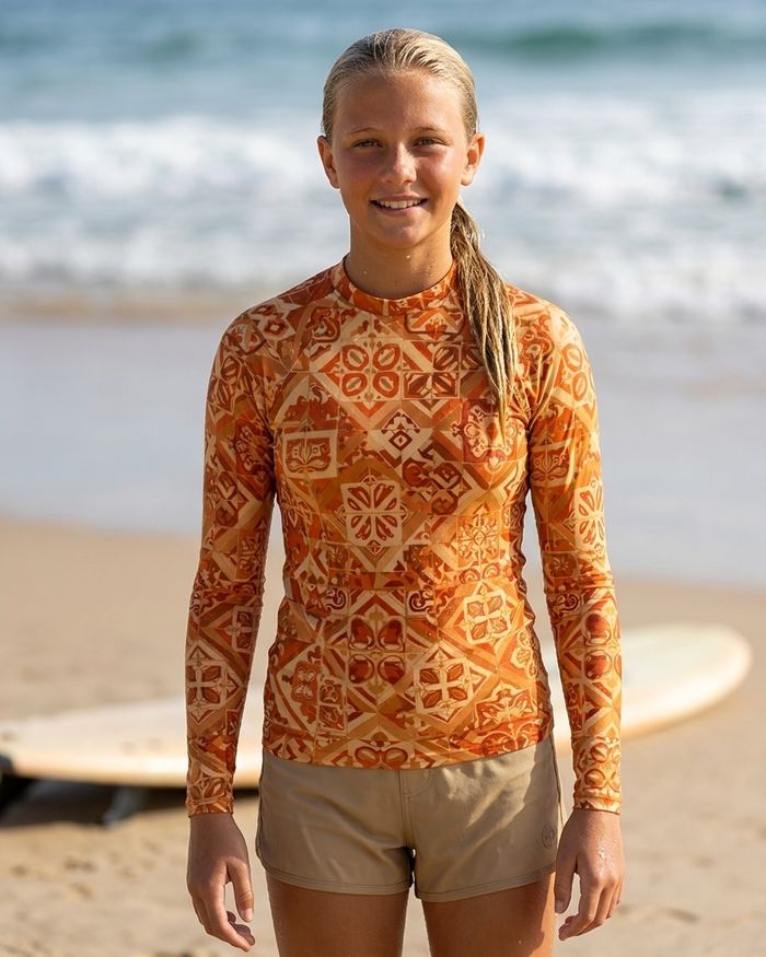 Rashguard — Girls Citrus Orange Helix