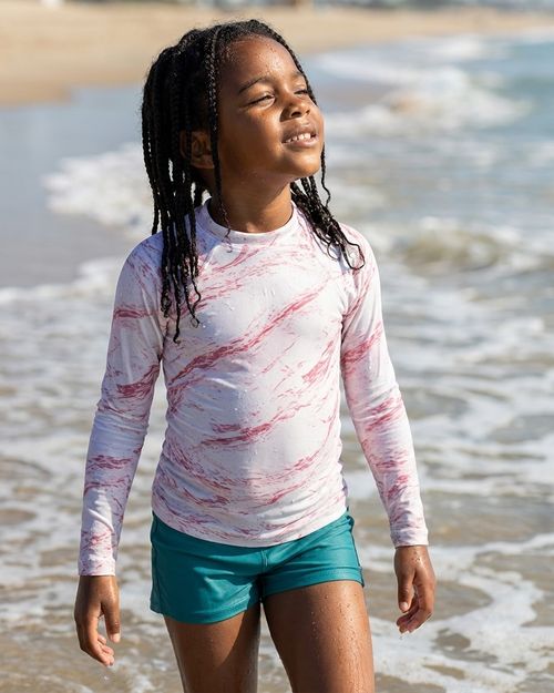 Girls Dusty Rose Eclipse girls rashguards