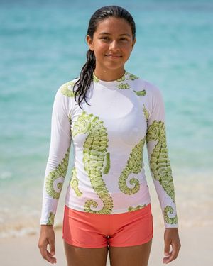 Girls Lime Abyss girls youth rashguards