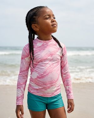 Girls Millennial Pink Eclipse girls rashguards