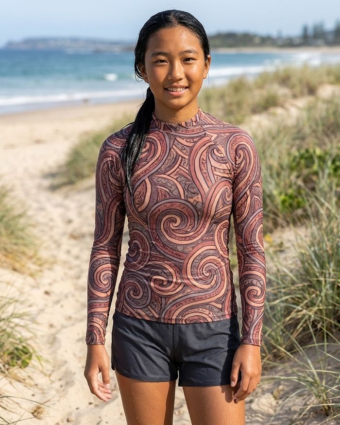 Rashguard — Girls Tea Rose Spectrum