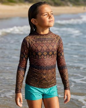 Girls Coffee Bean Serenade girls rashguards