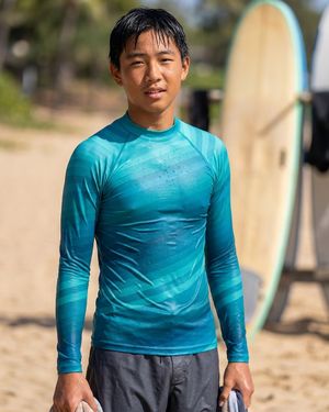 Boys Transformative Teal Ripple boys youth rashguards