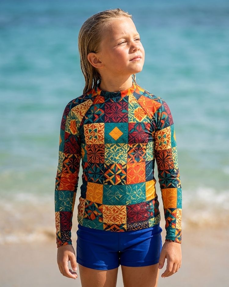 Girls Runway Chartreuse Pulse girls youth rashguards