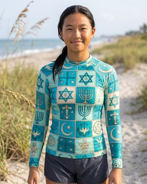 Girls Turquoise Unity girls youth rashguards