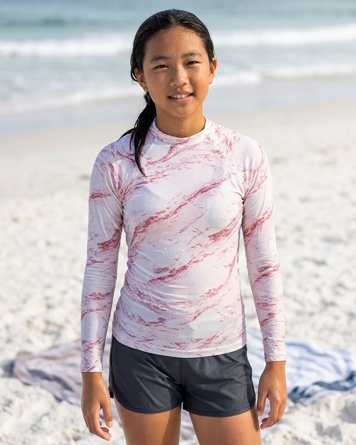 Rashguard — Girls Dusty Rose Eclipse